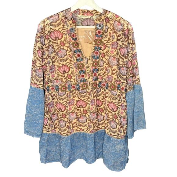 Soft Surroundings Women's Pergola Floral Boho Embroidered Sheer Tunic XS NWOT - Picture 2 of 9